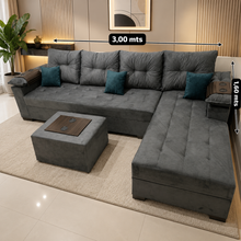 Carregar imagem no visualizador da galeria, Sofá com Chaise 3,00 x 1,60 m