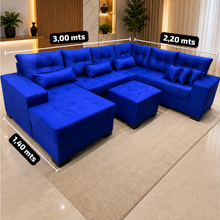 Carregar imagem no visualizador da galeria, Sofá de Canto com Chaise 1,40 x 3,00 x 2,20 m