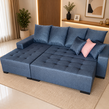 Carregar imagem no visualizador da galeria, Sofá com Chaise e Puff de Encaixe 2,40 x 1,40 m