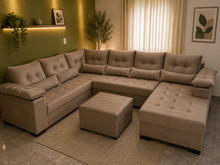 Carregar imagem no visualizador da galeria, Sofá de Canto com Chaise 2,20 x 3,00 x 1,40 m