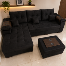 Carregar imagem no visualizador da galeria, Sofá com Chaise e Braço Rei 1,40 x 2,40 m