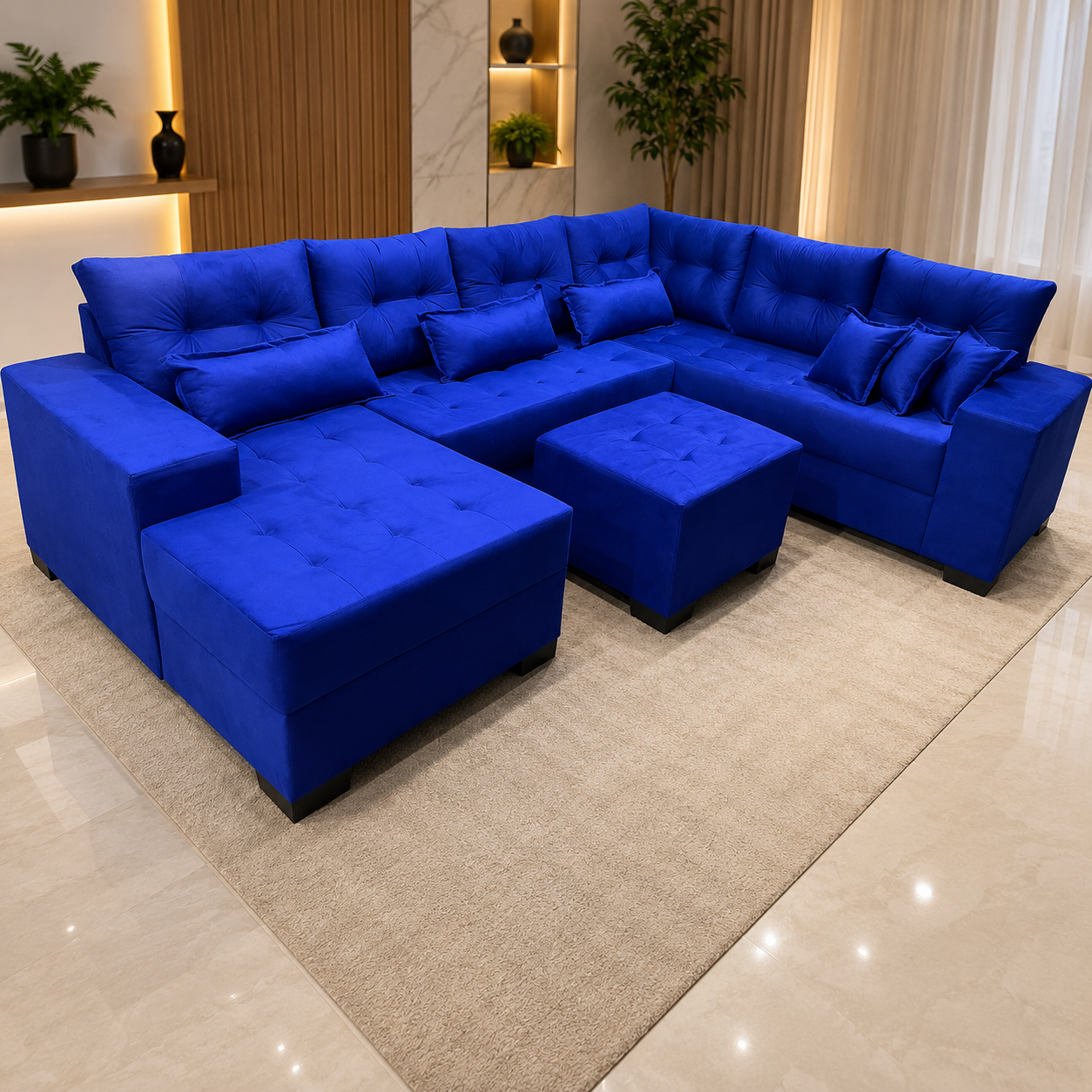 Sofá de Canto com Chaise 1,40 x 3,00 x 2,20 m