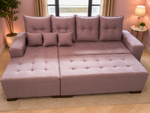 Carregar imagem no visualizador da galeria, Sofá com Chaise e Puff de Encaixe 2,40 x 1,40 m
