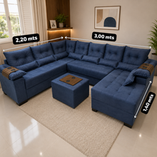 Carregar imagem no visualizador da galeria, Sofá de Canto com Chaise 2,20 x 3,00 x 1,40 m
