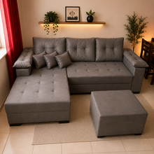 Carregar imagem no visualizador da galeria, Sofá com Chaise e Braço Rei 1,40 x 2,40 m
