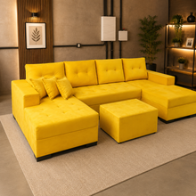 Carregar imagem no visualizador da galeria, Sofá com Dois Chaises 1,40 x 3,00 x 1,40 m
