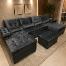 Carregar imagem no visualizador da galeria, Sofá com Dois Chaises e Braço Rei 1,40 x 3,00 x 1,40 m
