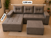 Carregar imagem no visualizador da galeria, Sofá com Chaise 1,30 x 2,00 m
