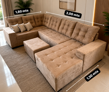 Carregar imagem no visualizador da galeria, Sofá de Canto com Chaise 1,80 x 3,00 x 1,50 m

