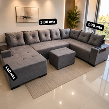 Carregar imagem no visualizador da galeria, Sofá de Canto com Chaise 1,90 x 3,00 x 1,40 m
