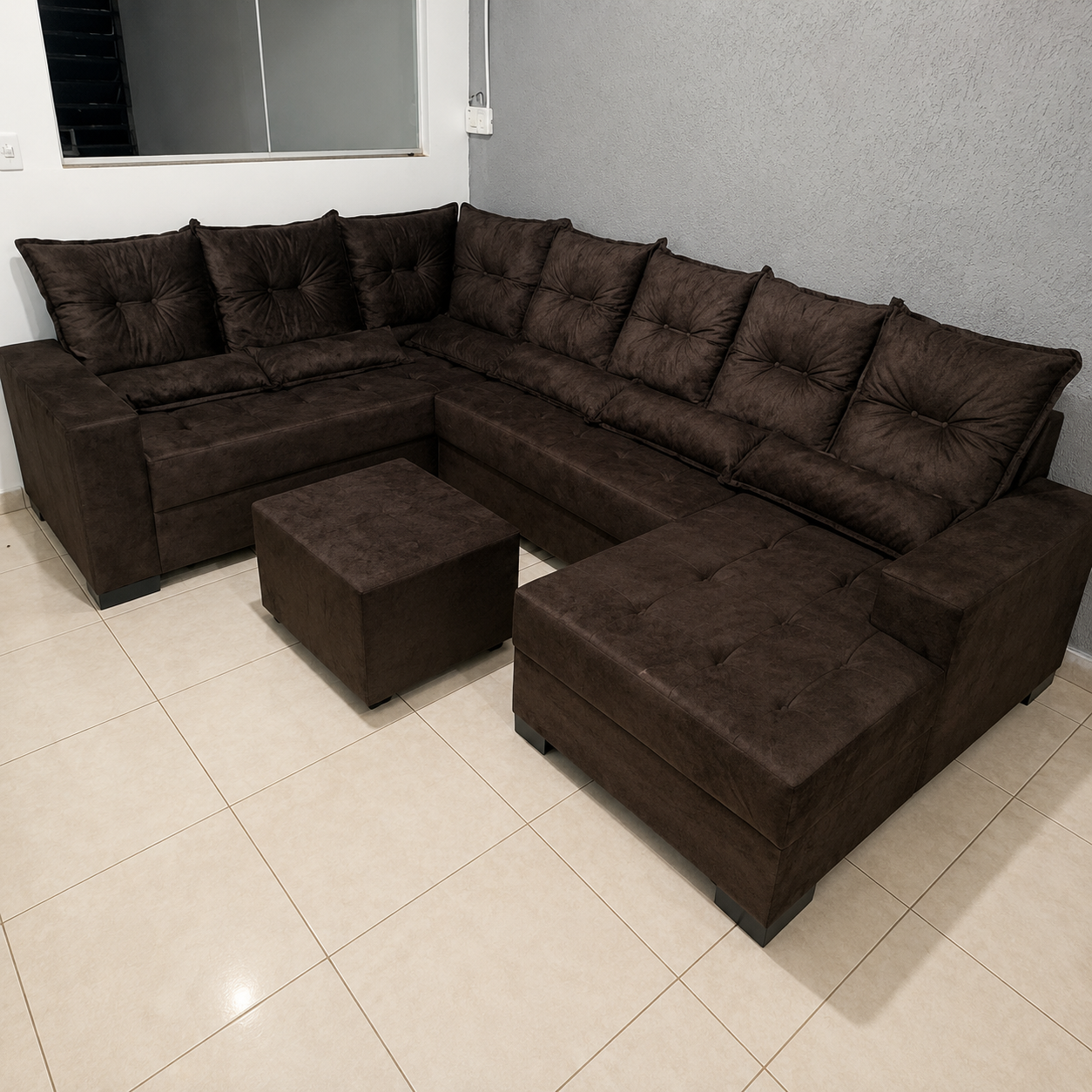 Sofá de Canto com Chaise 2,20 x 3,30 x 1,50 m